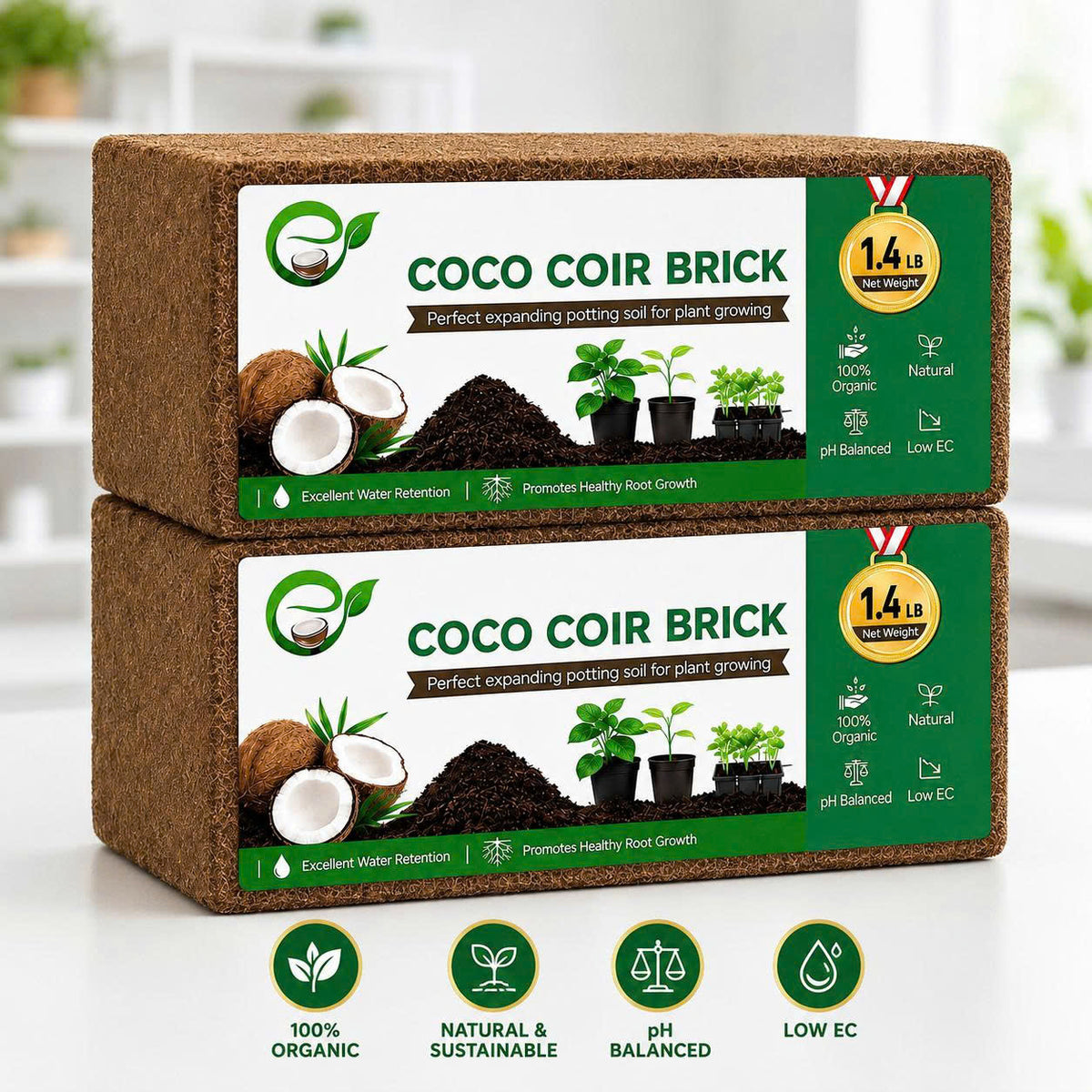 Premium Coco Coir Bricks for Plants