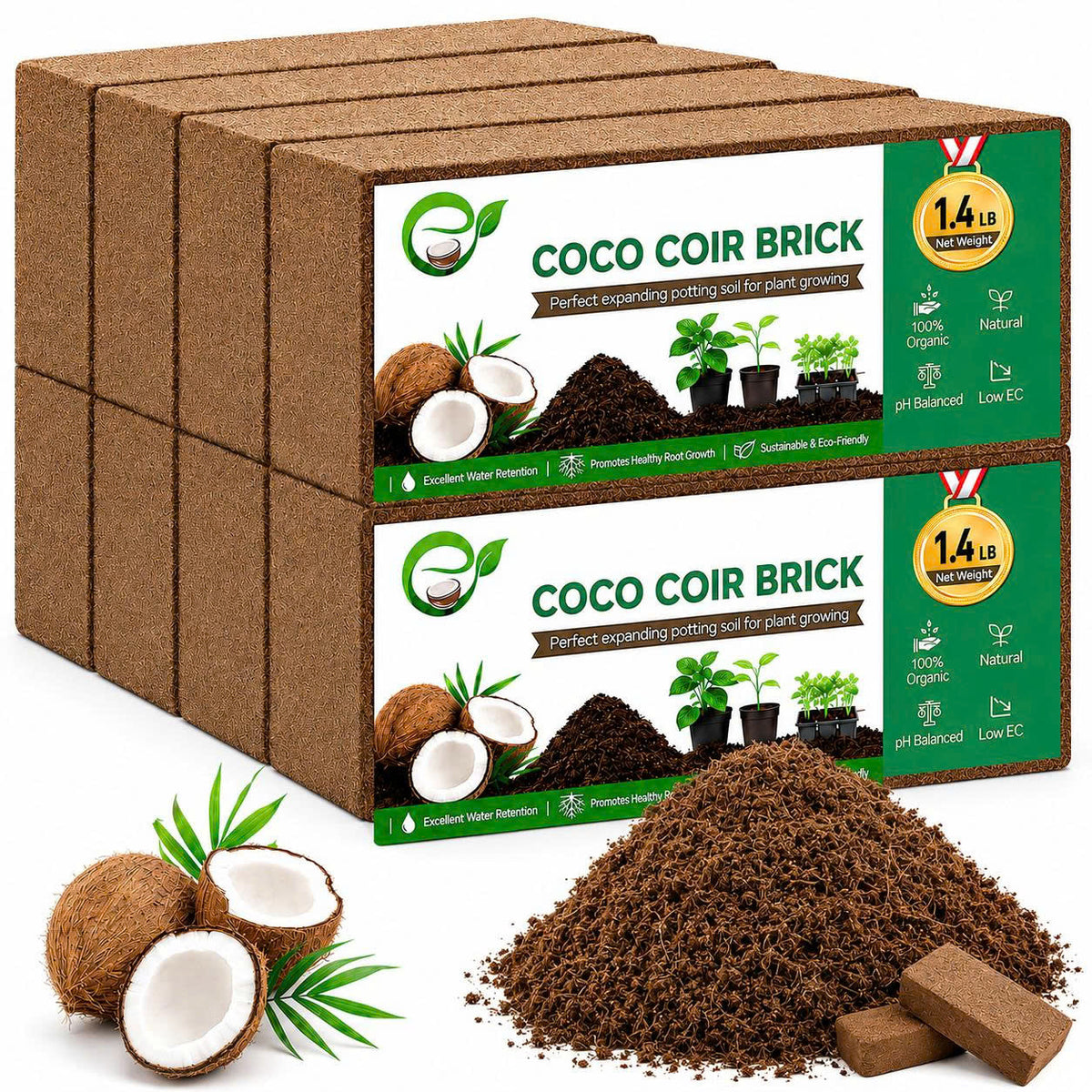 Premium Coco Coir Bricks for Plants